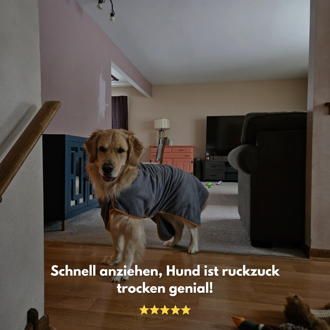 FluffyWrap: Der saugstarke Hunde Bademantel